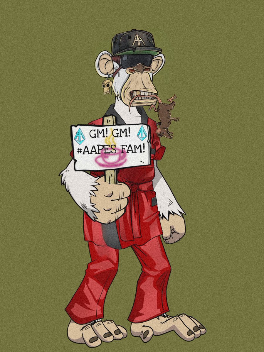 GM GM ☕️
#AAPES #SnapbackLife 🧢
<a href="/apocalypticapes/">Apocalyptic Apes | 🦍</a> <a href="/AAPEQueens/">Apocalyptic Queen Apes 👑🦍</a> 👑
<a href="/Fityeth/">fity.eth</a> <a href="/TheHaddy/">HaddyTheCreator</a>