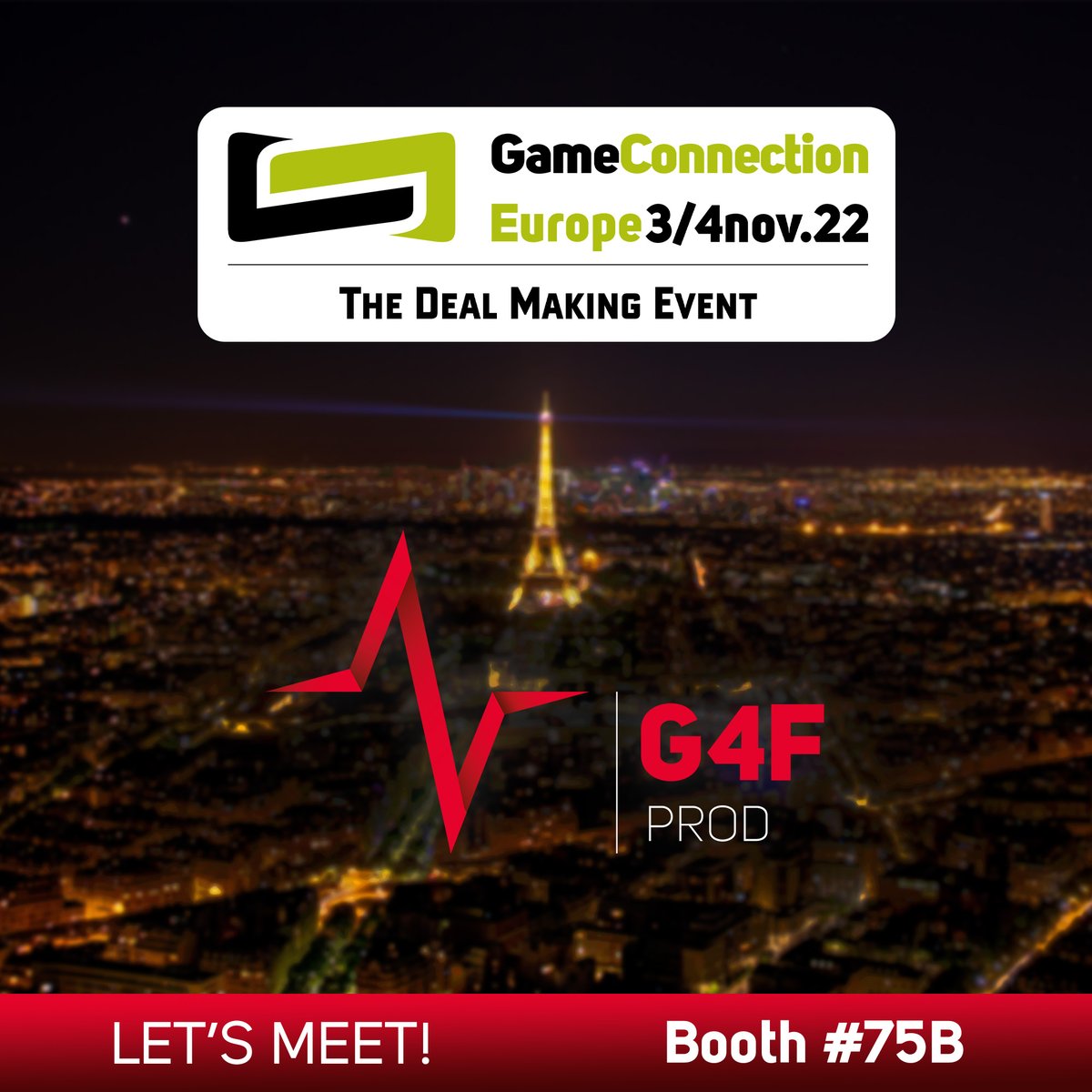 G4F Prod (@g4f_prod) on Twitter photo Let's meet at <a href="/gameconnection/">Game Connection</a>!
Our team will be pleased to welcome you at G4F - Booth 75B and discuss your outsourcing needs! ...or just chatting 🙃
Don't be shy, send us a message!
More info in our article - g4f-prod.com/en/meet-g4f-at… Let's meet at <a href="/gameconnection/">Game Connection</a>!
Our team will be pleased to welcome you at G4F - Booth 75B and discuss your outsourcing needs! ...or just chatting 🙃
Don't be shy, send us a message!
More info in our article - g4f-prod.com/en/meet-g4f-at…