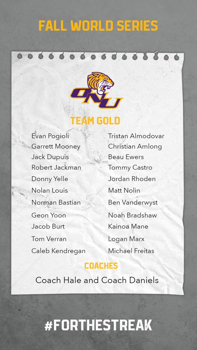 Fall World Series Team Gold #ForTheStreak