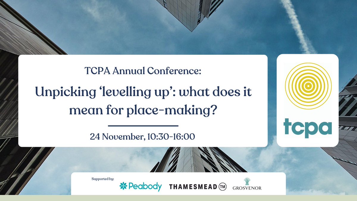 The reform of the English planning system is set to be taken forward against a backdrop of unexpected political and economic instability.

Join us at our upcoming #TCPAannualconference to unpick #LevellingUp and what it means for place-making.

➡️tcpa.org.uk/event/tcpa-ann…