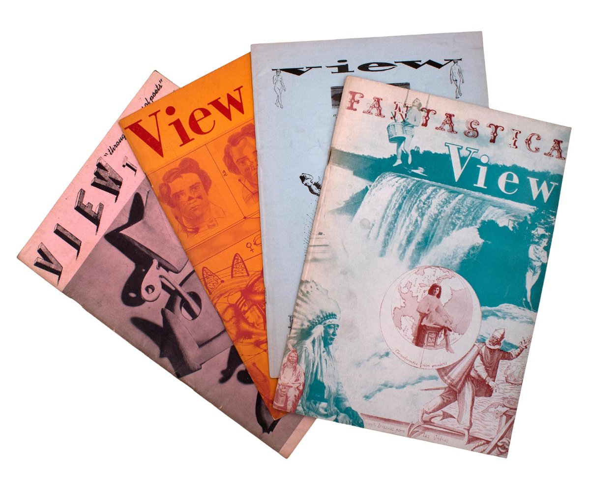CumminsBooks's tweet photo. View Magazine featured artists and writers such as Max Ernst, André Breton, William Carlos Williams, Florine Stettheimer, Man Ray, Marcel Duchamp, Leonora Carrington, and many others. Take a look at a nearly complete run of the iconic magazine here: https://t.co/Fbl1ECsjLw https://t.co/9Mgj8My7Wv
