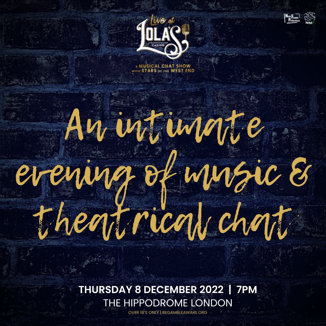 Live at Lola’s: A Musical Chat Show with Stars of the West End launches on 8 December with host <a href="/_gregbarnett/">Greg Barnett</a> (he/him) and guest performers:@christineallado she/her @carlymdyer she/her @hadleyfraser he/him @Isaac_Hesketh they/she 
Grab tix while you can! eventbrite.co.uk/e/live-at-lola…