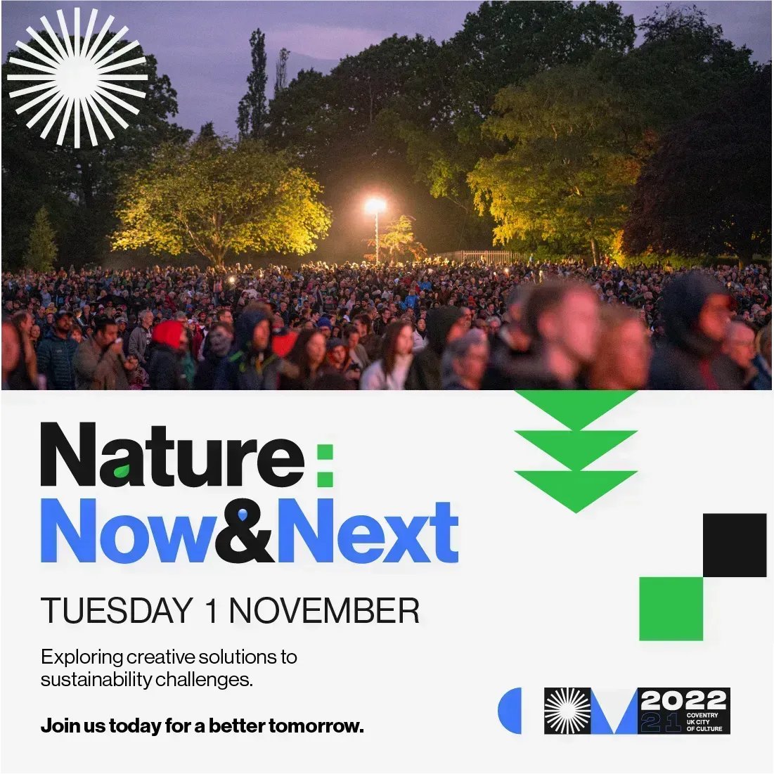 Nature - Now and Next is a free online event, exploring creative solutions to sustainability challenges and the role of arts and culture within it.  Also, the first opportunity to find out more about our new commissioning model.  Register here - buff.ly/3zhd0bY