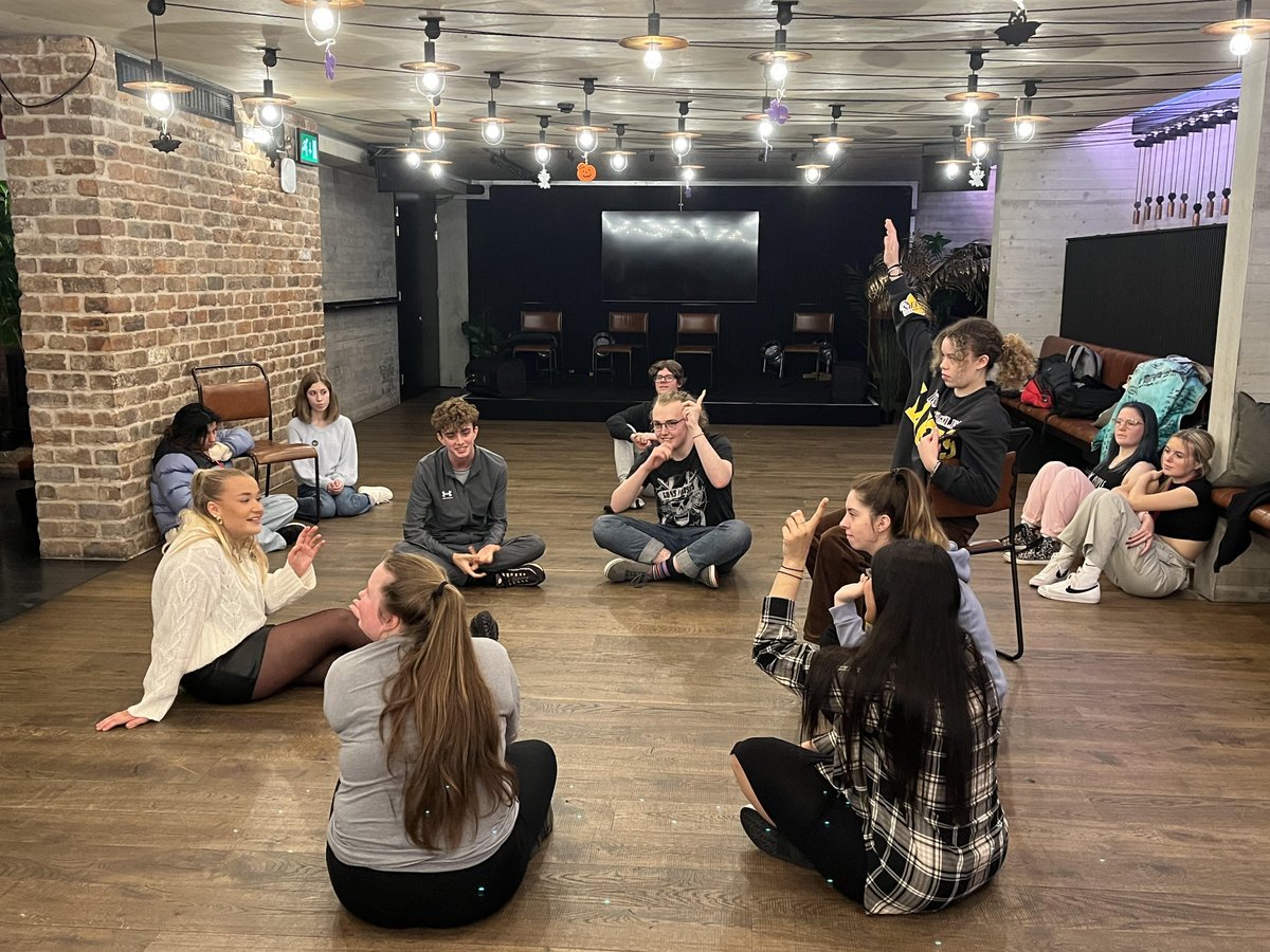 Today we welcome students from @LiverpoolHopeUK to visit our theatre today! Our Artistic Advisor, @NathanPowell141 was leading the workshop for foundation year students. Did you all enjoy it 😍