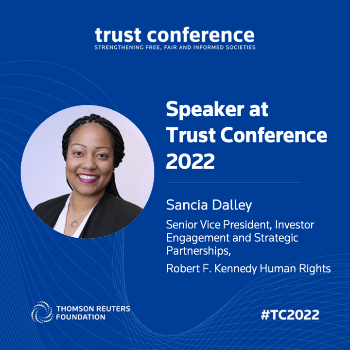 Kennedy_HRC's tweet photo. We're delighted to announce that @SanciaDalley will be speaking TOMORROW, at 10AM EST, at @TRF's 2022 Trust Conference on the importance of sustainable and inclusive economies. #TC2022 #RFKCompass https://t.co/odOQe5hY2K