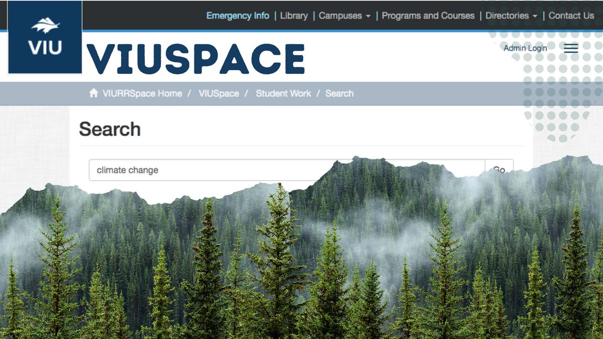 Curious about local scholarship focused on impacts of climate change on Vancouver Island? Find Open Access publications of faculty &amp; student work on VIUSpace, institutional repository &amp; dedicated venue for open sharing. More: bit.ly/3eSZXXo #OpenforClimateJustice (1/2)