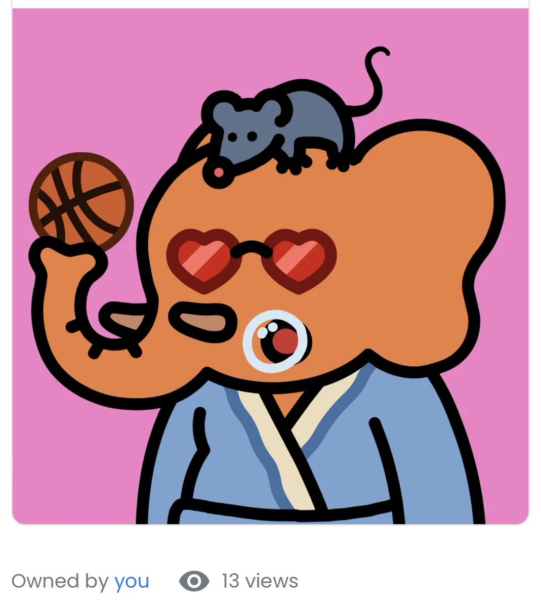 AyameHoon's tweet image. Got this lovely elephant from @3L3NFT  and @MorningStomp 🥰💕Thank you so much for your kindness and Thanks to @TheMissNguyen that introduce me to a lovely community and for being so supportive 🥹💕 #MorningStomp #NFTCommuinity