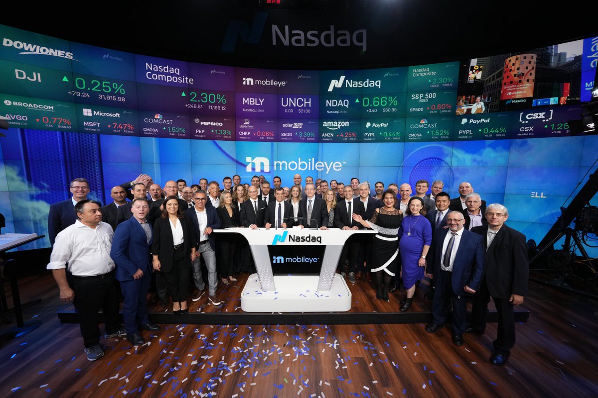 Today is a historic day for @Mobileye We have always been agile, innovative, and fearless, but as of today, we are also a public company. Now is the time to bring the tremendous value we've been creating in the last five years to the spotlight