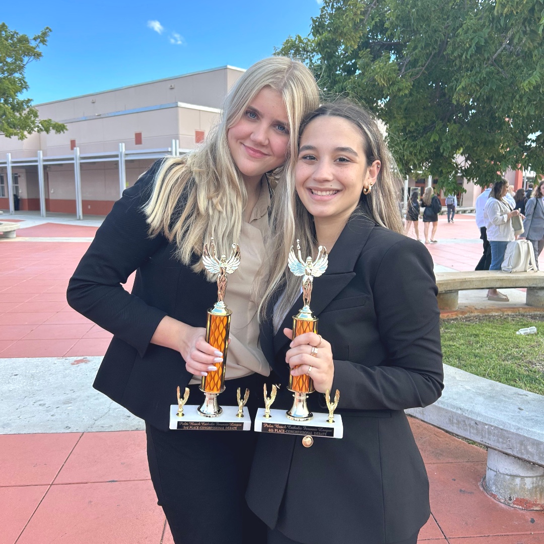 This weekend the Debate Team competed in a local debate competition. We are proud to announce four more winners: Daniele Mischke 3rd in her Chamber, Maria Morales 4th in her Chamber, Isabelle Herlong 3rd in her Chamber, Quintin Surles 4th in his chamber. Great job Crusaders! 💙💛