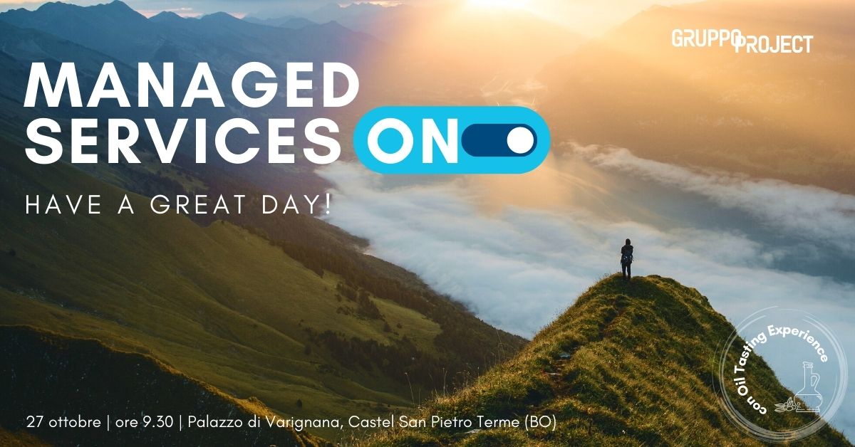 📢 MANAGED SERVICES ON È DOMANI!!!
#GruppoProject ti aspetta con nuove opportunità rivolte alle imprese dell'Emilia Romagna. Partecipa all'appuntamento #ManagedServicesON
Ti aspettiamo! Crea la tua agenda e iscriviti qui! bit.ly/3SCRbuL
