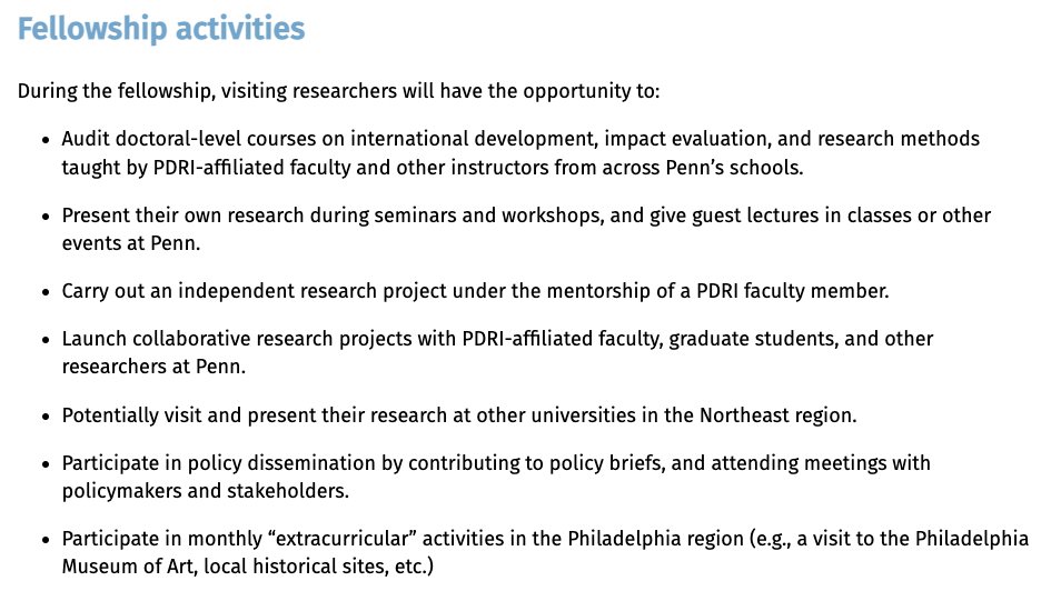 🚨 Fellowship opportunity 🚨 We are inviting applications for the Fall 2023 PDRI-DevLab Visiting Fellowship for African Scholars. See details, eligibility, and application requirements at the link: pdri.upenn.edu/announcement/2… Deadline for applications: Dec 13