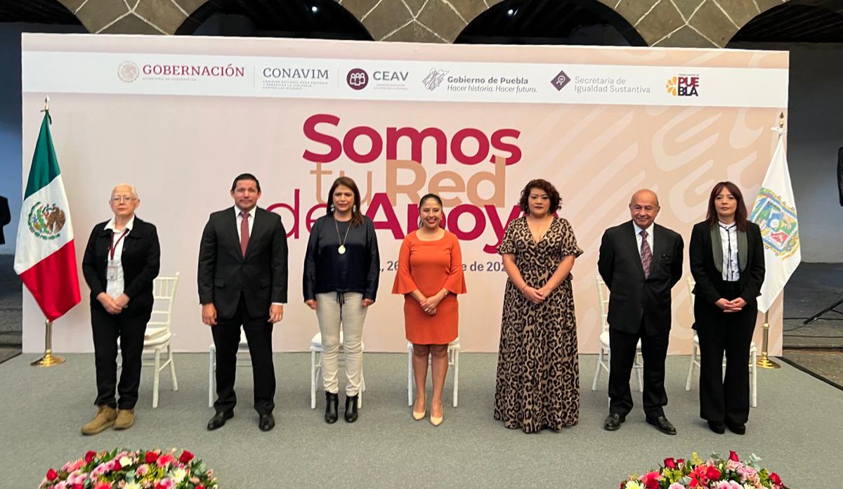 🫂 Como parte de la estrategia #SomosTuRedDeApoyo, la @CEAVmex trabaja junto con la @CONAVIM_MX y las instituciones del @Gob_Puebla para fortalecer las acciones de atención en favor de las mujeres víctimas de violencia de género.