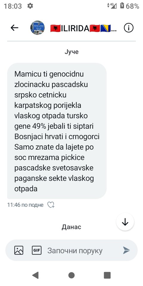 Ja ne znam da li više vredi pisati na twitteru bilo šta kada svima smeta što pišem. Evo twitter kaže da poruka nije uvredljiva.