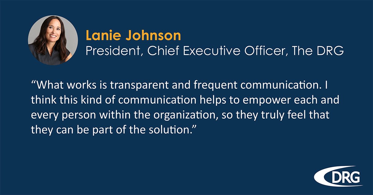 DRGresearch's tweet photo. The DRG's President &amp; CEO leans into communication to foster #business #resilience among employees. She believes resilience is more than a bounce back (like a rubber band.) It's a bounce forward. 
https://t.co/24n7cKzh3k

#marketingresearch https://t.co/o0o8eZwjcg