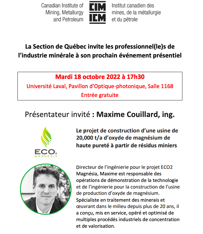 Eco2Magnesia's tweet photo. (2/2) Spécialiste reconnu en traitement de minéraux industriels, l’expertise de Maxime est indispensable au projet ECO2 😊👨‍🏫. Pour plus d’information sur l’événement : https://t.co/Hh5etV7PV2 https://t.co/mBOnweSxxl