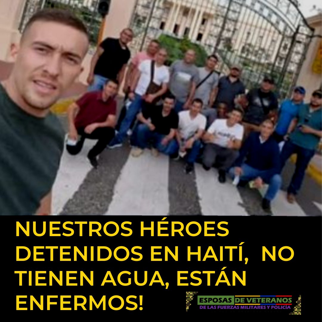ArmadasColombia's tweet photo. #Colombia #Haiti @DrArielHenry exigimos que los derechos humanos de nuestros hombres sean respetados, están enfermos necesitan atención médica, necesita lo fundamental *Agua*. @Journal_UN_ONU @CIDH @FuerzasMilCol @CancilleriaCol @mindefensa @RevistaSemana @lafm https://t.co/zE9KsknURV