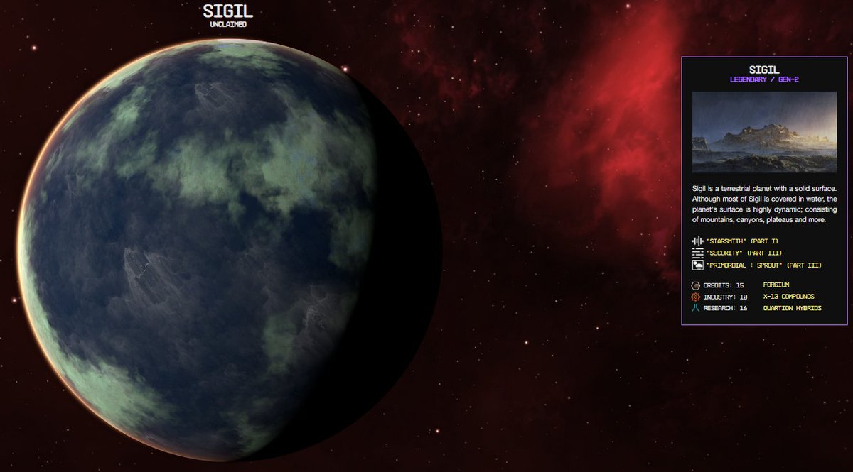 I just colonized the LEGENDARY Planet SIGIL  on <a href="/ProjectNebula_/">Project Nebula 🌌</a> 

#NFTs #PlayandEarn #KassandrasReach $ICX