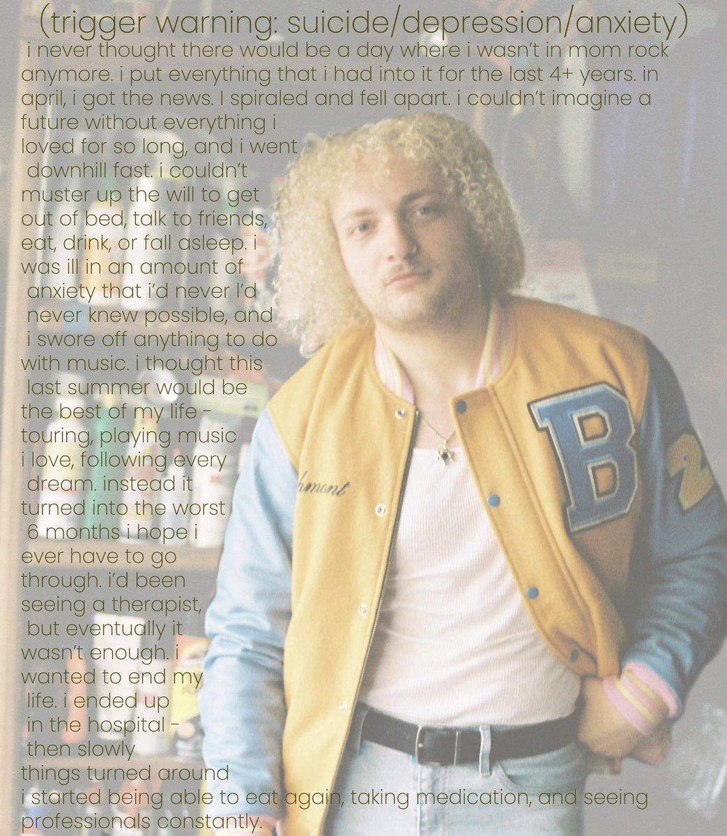 JoshPolack's tweet photo. tldr: i’m no longer in mom rock. my new project is @thisisbeachmont 

there is merch, designed by @zorbds handmade by my mom, some new friends from the rock boat - jaycie and lance, and me currently available on the beachmont website (link in bio), an interview with a fun (cont) https://t.co/qTkfE24nKA