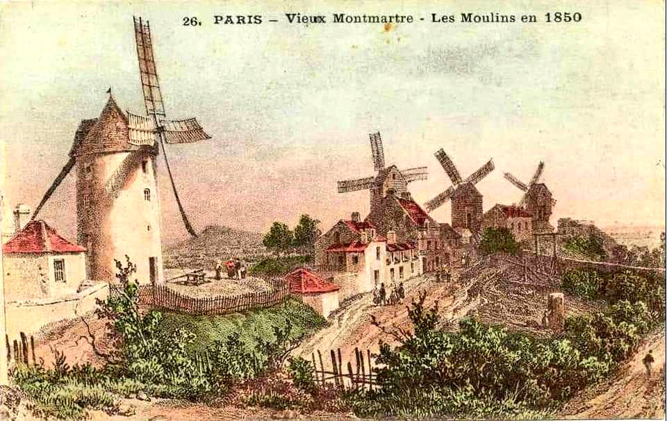 Des moulins à #Montmartre... oui au XIXe siècle... avant le #tourisme ! #Paris #France #culture paris-visites-guidees.com