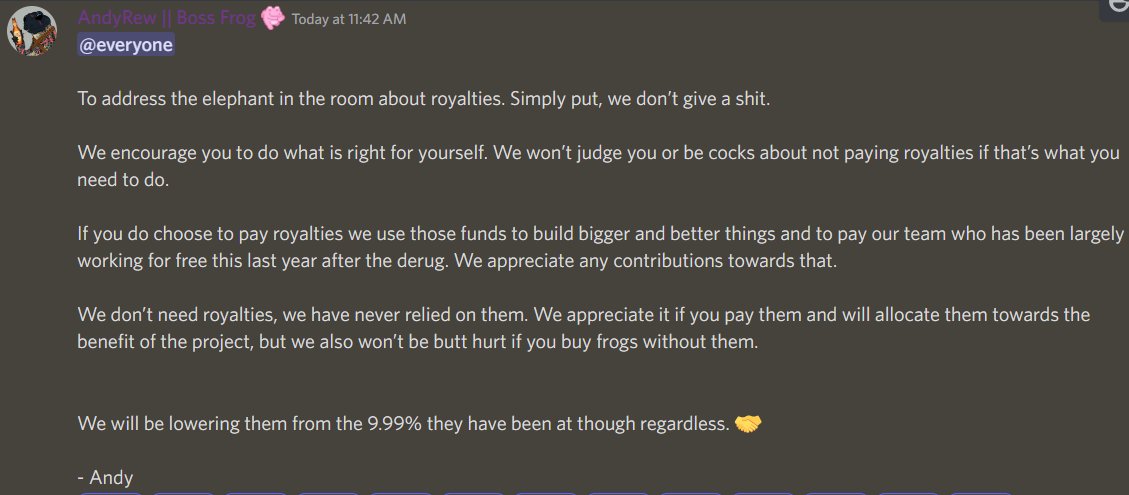 CyberFrogsNFT's tweet photo. to all our new holders, welcome.

to our loyal holders who dragged this bitch out of the mud with the team- y’all know we aren’t even close to being done

we want to ensure all holders big or small are at the forefront of our priorities

we don't eat unless we all eat

#FROGSFUCK https://t.co/G0UVAPF8I7