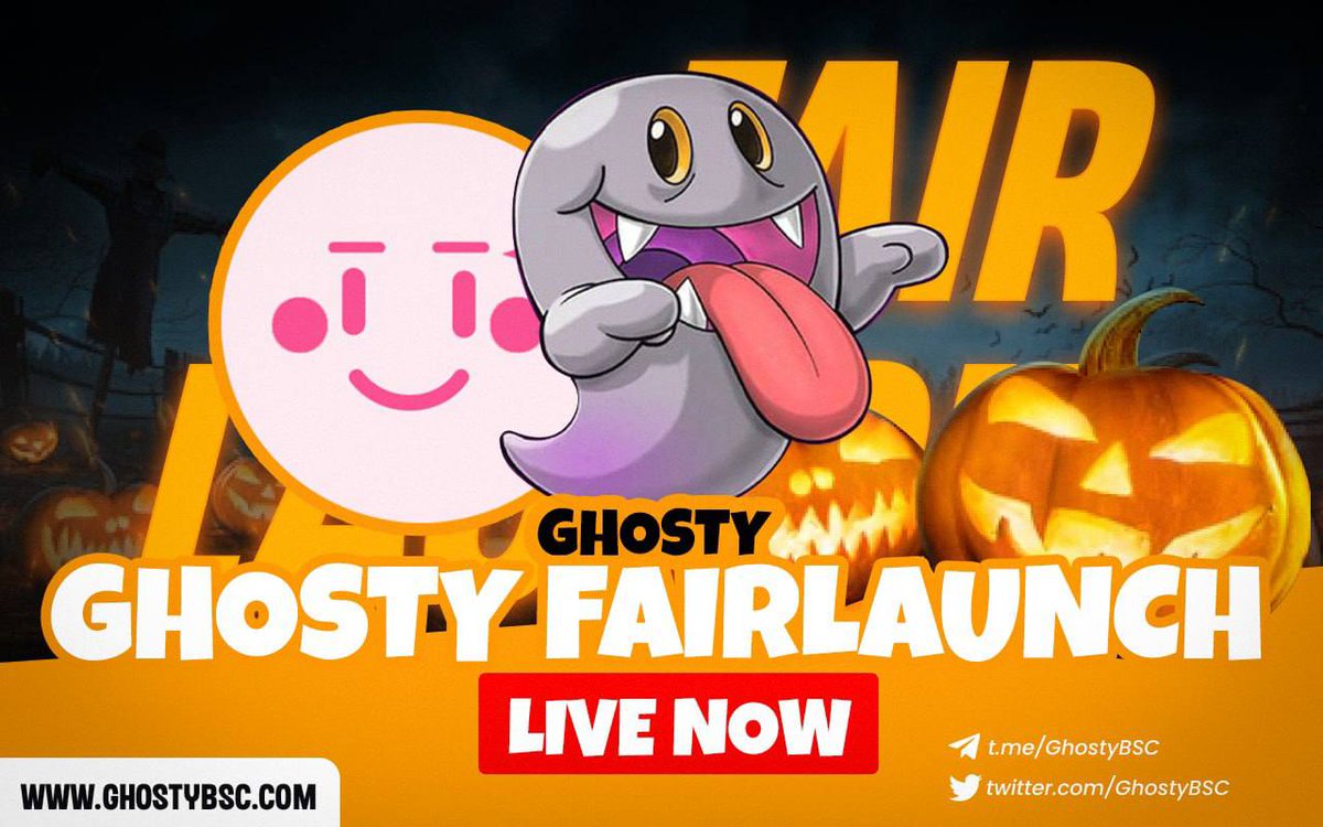 GhostyBSC's tweet photo. 🎃 GHOSTY Fairlaunch is now LIVE! Join now! 🏓

🎧The King of Halloween is coming! 🎧

🟢⚪ GHOSTY Fairlaunch Link: https://t.co/Rj7ajSBO0c https://t.co/WXeFjDrC1W
