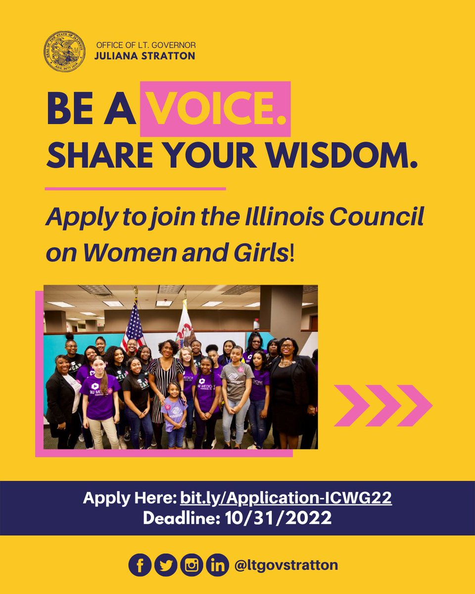 ISBEnews's tweet image. Know any HS girls interested in shaping policy? The IL Council on Women &amp;amp; Girls is seeking applicants from a range of geographic, racial, academic, and personal backgrounds to apply for its Girls Committee. Application deadline is Oct. 31! Learn more here: isbe.submittable.com/submit/236836/…