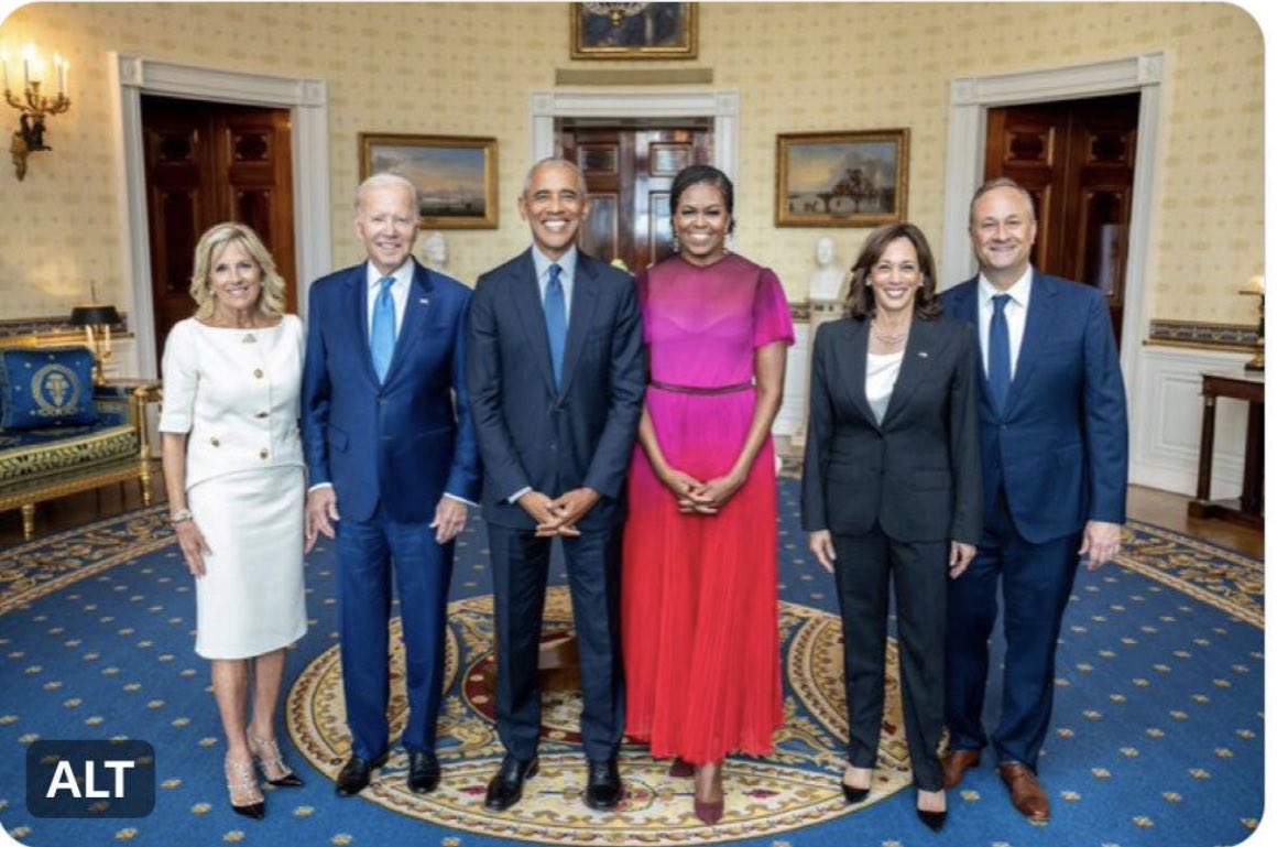 Why isn't the president standing in the center?