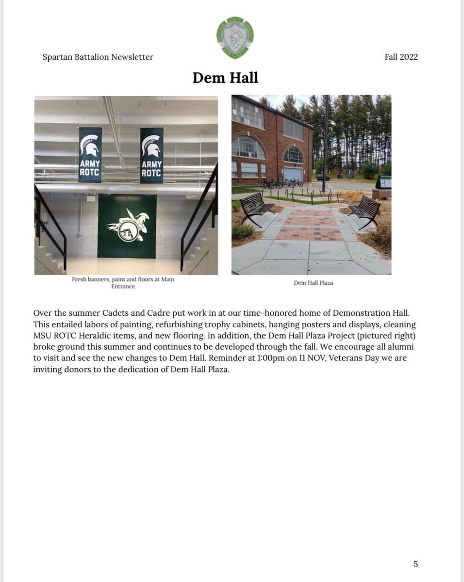 MSUArmyROTC's tweet photo. Check out some highlights from the Spartan Battalion Fall Newsletter! GO GREEN!
#army #ROTC #ArmyROTC #spartanbattalion #gogreen #gowhite #MSU #michiganstateuniversity #MichiganState #7thbrigade #boldwarriorbrigade #newsletter https://t.co/MtNPax1Z2p
