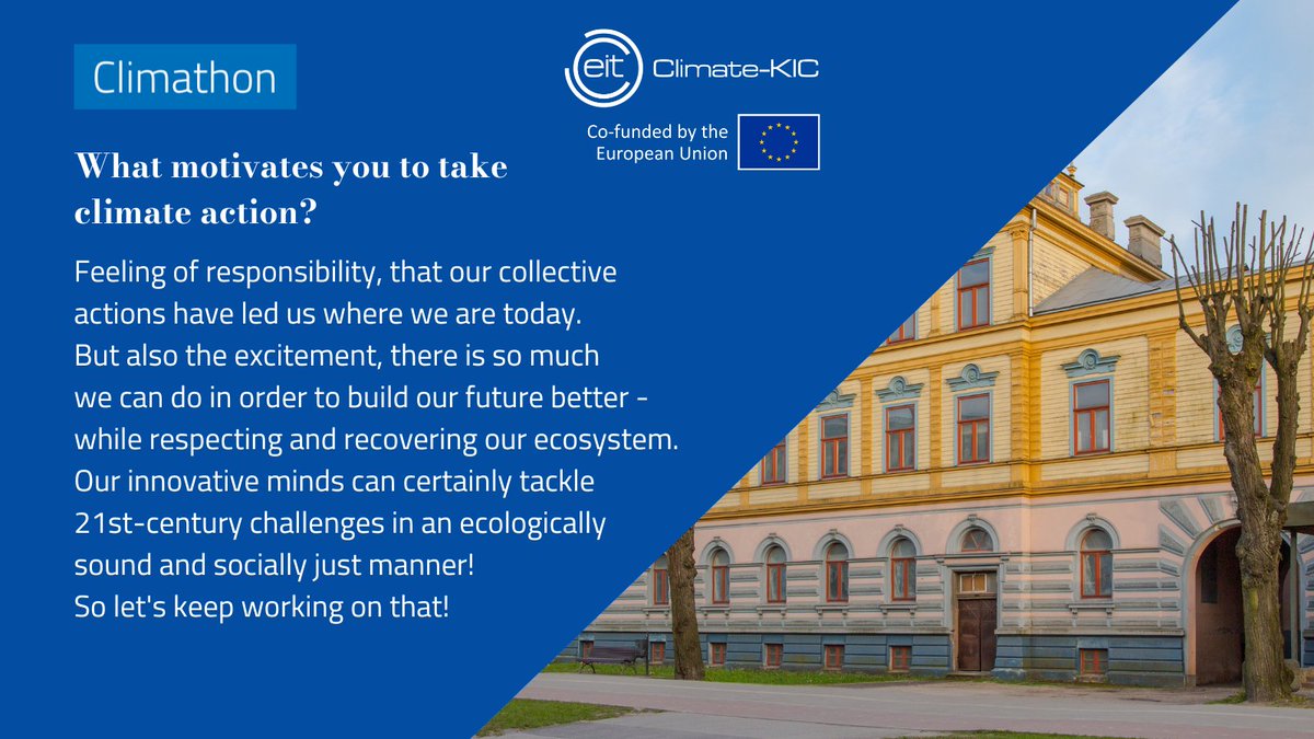 GlobalClimathon's tweet photo. "There is so much we can do to rebuild our future, respecting and recovering our ecosystem."

Meet Amanda Griniece, Local Organiser of #Climathon Riga e Liepaja. Find out how we can all contribute to the fight against climate change, for a greener future for the next generations. https://t.co/fTAI1uDeRV