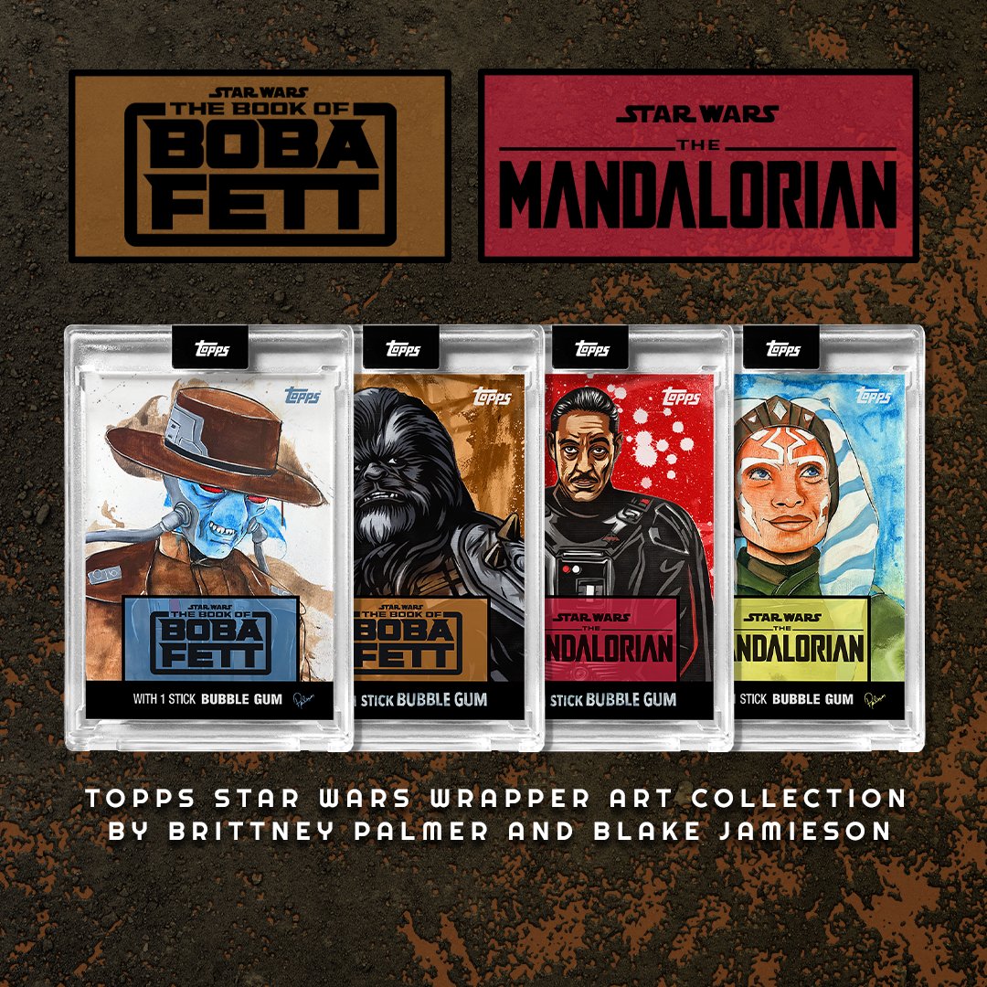 Topps_UK's tweet photo. NEW to the Topps Star Wars Wrapper Art Collection: The Book of Boba Fett & The Mandalorian! 💫
Look for four new Star Wars characters every month 🤩 Available now!
🔗 https://t.co/b4S4YdgWzJ
#starwars #disney #wrapperart #starwarscards #mando #bobafett #mandalorian https://t.co/niTl2Agcg4