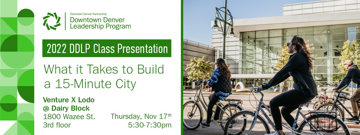 Celebrate the 2022 Class of the Downtown Denver Leadership Program (DDLP) Nov. 17! The DDLP class collaborates to unravel the complexities of building a city by tackling a project that is relevant to the work of the <a href="/DowntownDenver/">Downtown Denver Partnership</a> Partnership. 
Register: bit.ly/3s9OnKu