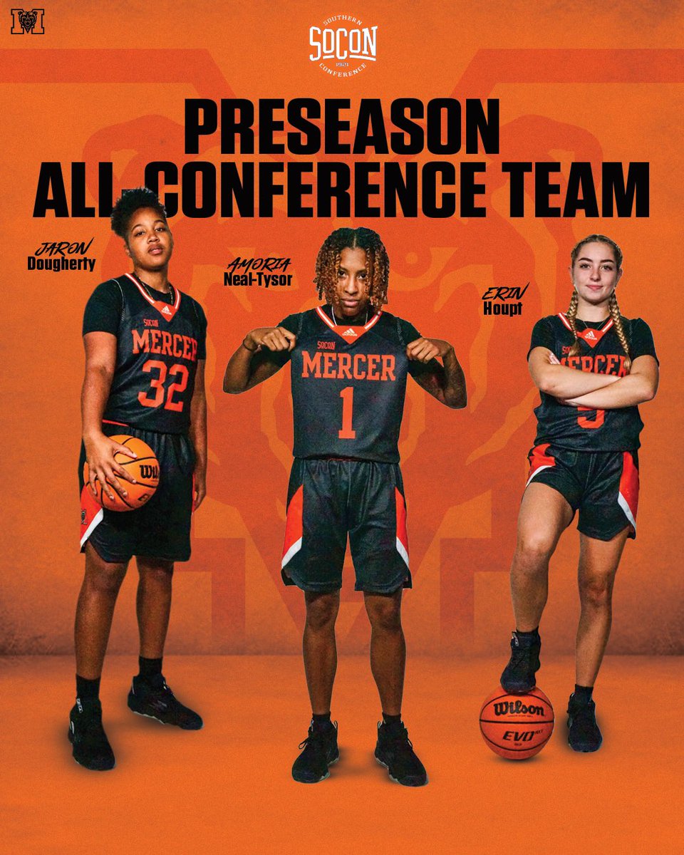 Mercer_WBB's tweet photo. ᴘʀᴇꜱᴇᴀꜱᴏɴ ꜱᴏᴄᴏɴ ᴘʟᴀʏᴇʀ ᴏꜰ ᴛʜᴇ ʏᴇᴀʀ ➡️ @bballmori10 

ᴘʀᴇꜱᴇᴀꜱᴏɴ ᴀʟʟ-ꜱᴏᴄᴏɴ ᴛᴇᴀᴍ ➡️ Jaron Dougherty | @bballmori10 | @erin_houpt10 

#UsVsUs | #RoarTogether https://t.co/94RbJZ3ku4