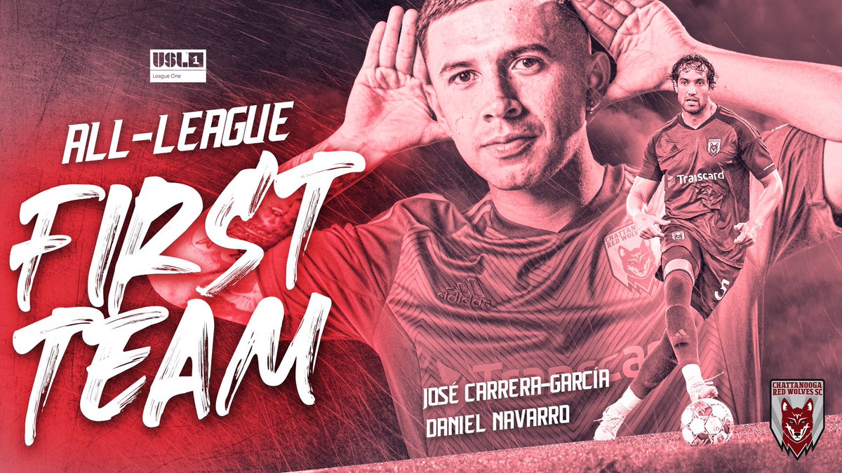 ChattRedWolves's tweet photo. Congratulations to @10jcg_ and Daniel Navarro for being named the @USLLeagueOne All-League First Team 👏👏👏
What unbelievable season from El Capi and Danny!!!
#DaleCapi #DaleDanny https://t.co/cswlbcRJe2