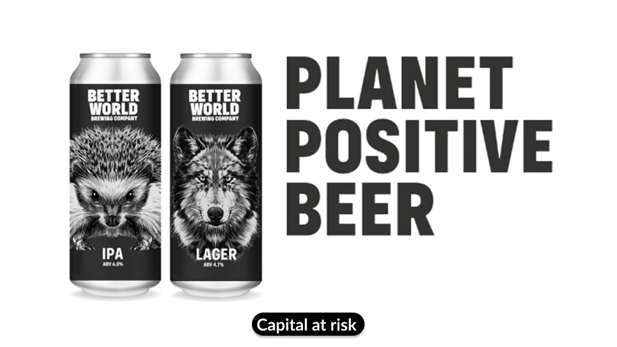 Only one week left to join @betterworldbrew's campaign ⏰

With a mission to become one of the UK's top 'for purpose and for profit' beer brands 🍻 They believe in tasty, quality easy drinking beer that also helps our planet 🌎

Check out the pitch here ⬇️
bit.ly/3gJeOEe