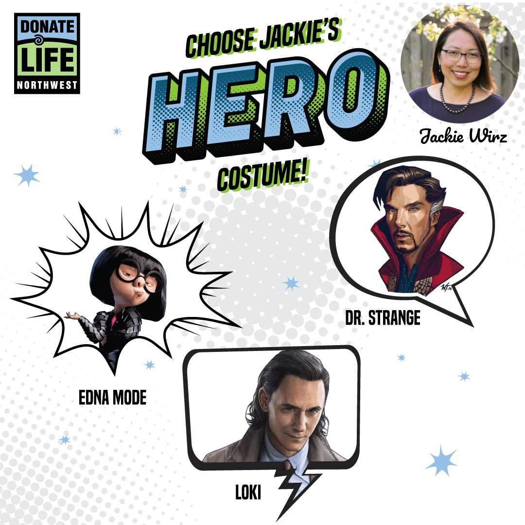 donatelifenw's tweet photo. On 11/12, we will be holding our Anyone Can Be A Hero event at @OMSI! Our Director, Jackie Wirz, will attend dressed as a superhero. Which one?! Cast your vote by replying with one of the 3 characters in the image. Event info: https://t.co/GyTujH6ydu! #AnyoneCanBeAHero #PDXEvent https://t.co/8BIy2wTPX9