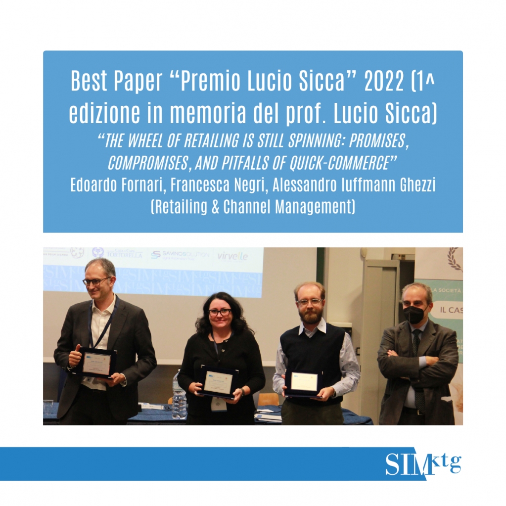 SIMktg's tweet photo. Al termine della #SIMConference 2022 ospitata, quest'anno, dall'@UniSalerno, si è svolta la cerimonia "Awards Best Paper" che ha visto la premiazione dei migliori paper di #ricerca presentati durante il Convegno.
Tutti i premi assegnati 👇
#marketing #SIMktg https://t.co/yfYqZTGRBn