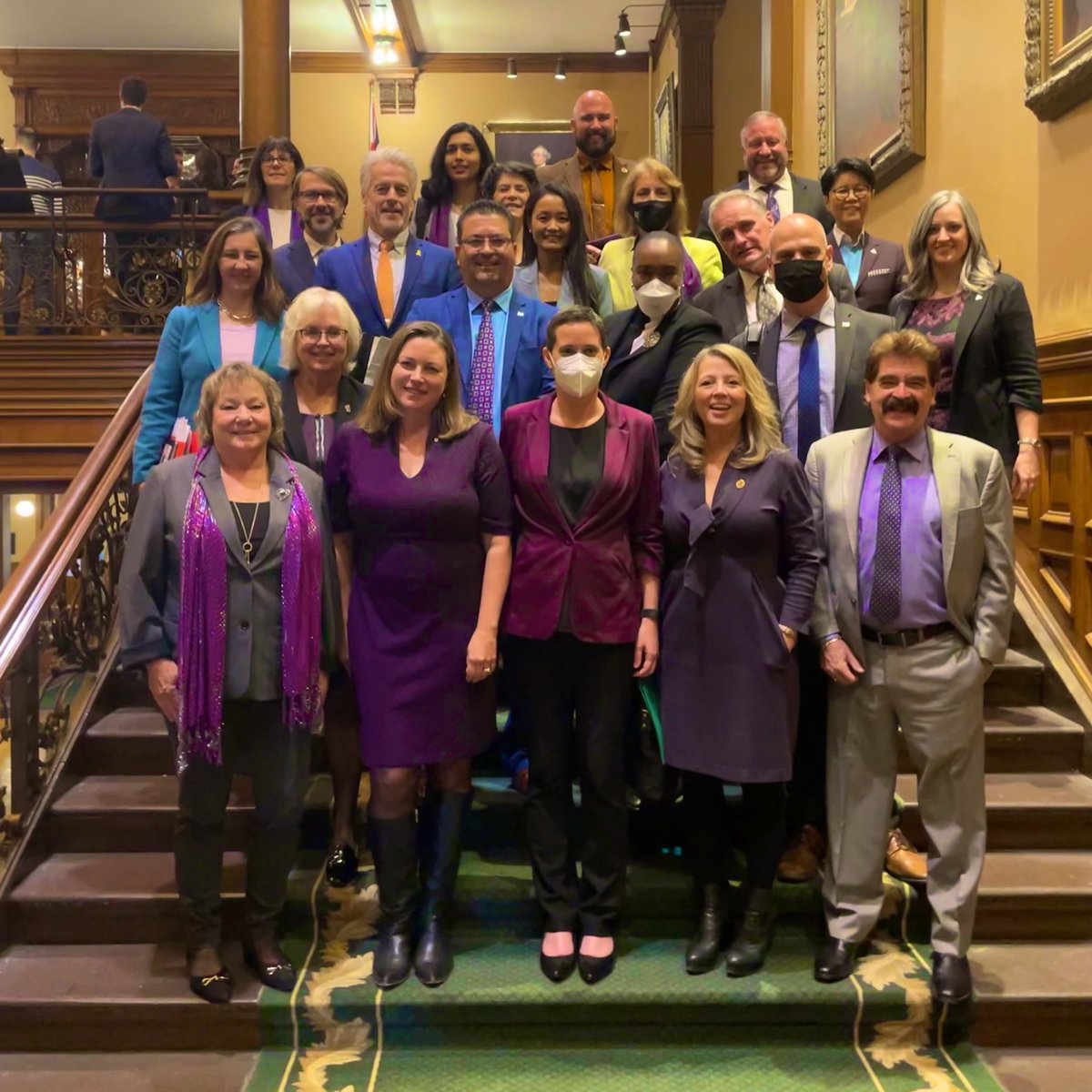 The @OntarioNDP caucus is wearing purple today in solidarity with @CUPEOntario @osbcucscso education workers. We know that #39kIsNotEnough and we’re going to continue pressuring this government to respect education workers by offering them a fair deal. #onted #onpoli