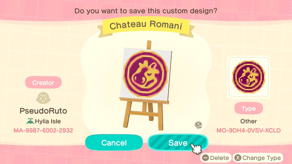 jennyoungart's tweet photo. My #chateauromani #acnhcustomdesign that I made for my #majorasmask Latte Milk Bar build is officially available at my creator ID MA-9987-6002-2932! Enjoy! ❤️
#ACNHZelda #zeldacore #ACNHdesign #ACNHpattern #ACNH #AnimalCrossingNewHorizons #AnimalCrossing #Zelda #TheLegendofZelda https://t.co/aUZtmnKjZ0