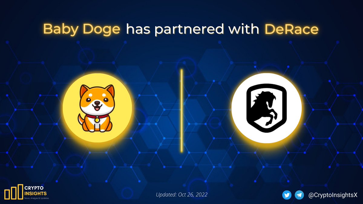 📢JUST IN: @BabyDogeCoin has partnered with @DeRaceNFT #DeRace is a complete #NFT horse racing ecosystem where users can participate in horse races, breed NFT horses with unique characteristics, host races and make profit while doing it💎 Another great news for #BabyDogeArmy📈