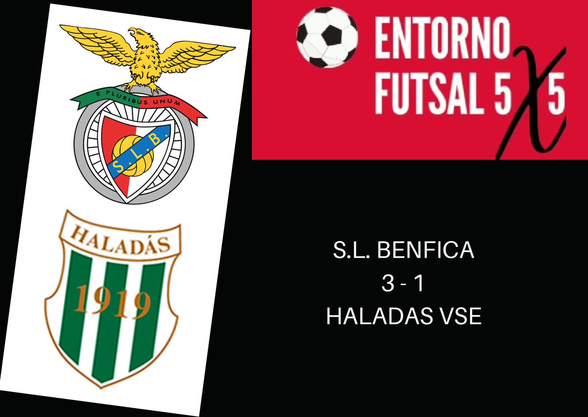 entorno5x5's tweet photo. 💥 🏆 Champions League 🇪🇺 💥
🇵🇹 SL Benfica 3️⃣
🆚
🇭🇺 Haladas VSE 1️⃣
➡️ Goleadores @modalidadesslb 🇵🇹
⚽ @silvestree02 🇵🇹
⚽ #Rocha 🇧🇷
⚽ #DiegoNunes 🇧🇷
➡️ Goleadores #HaladasVSE 🇭🇺
⚽ #HenriqueDiniz 🇧🇷
#Portugal #Hungria #Hungría #Europa #UEFAFutsalChampionsLeague #Futsal #5x5 https://t.co/z62PeB7E2t
