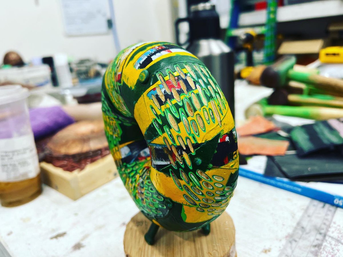 bladesworkshop's tweet photo. Finished today, Torus #1 #art #artist #gradschool #gradstudent #MFA #ua #universityofalabama #sculpture #metal #blacksmith #wood #craft #ceramic #occult #pagan #icon #materials #form #texture #surface #copper #metalsmith #mold https://t.co/1GgBSDd6bJ