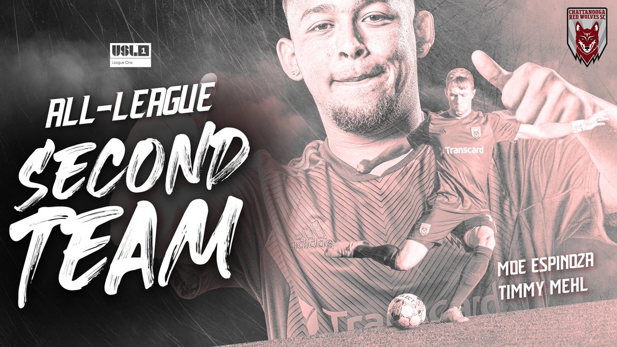 ChattRedWolves's tweet photo. Absolute machines on the field this season, congratulations @MoeEspinoza and @TimmyMehl for being named to the @USLLeagueOne All-League Second Team 🦾
#DaleMoe #DaleTimmy https://t.co/85uGfnHXCs