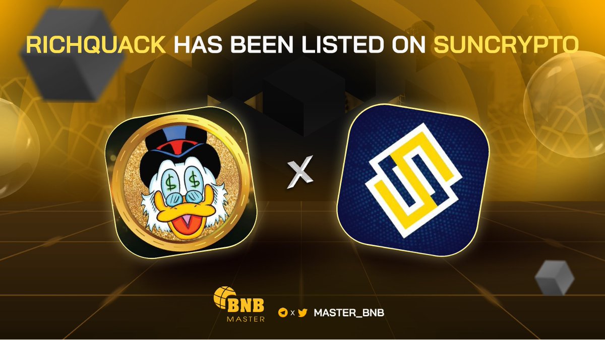 🔥Hottest news alert🔥 @RichQuack has been listed on @suncryptoin, India’s best leading #bitcoin and digital assets exchange 🥳🥳🥳 Check it out 👉 twitter.com/RichQuack/stat… 🔥 Congratulation !!! 🔥 #BNB