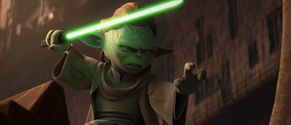 I  HAD to post Yaddle’s lightsaber picture 💚 Who watched #TalesOfTheJedi last night? All episodes are now streaming on @DisneyPlus! @TheCloneWars @starwars ✨
