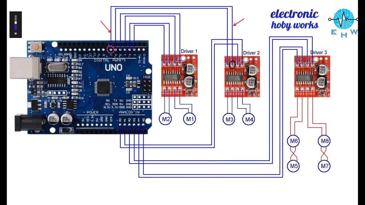 KunalSwarnkar8's tweet photo. @ehobbyworks
Brother look at pin 7 here my doubt is that how can there be two connections in pin 7 at once like pin 3 of nrf24 is connected to pin 7 of UNO and input 3 in driver number 2 is connected to pin 7 of uno.  I have shared some photos which will help you to understand
👇 https://t.co/nbQUqK8pch