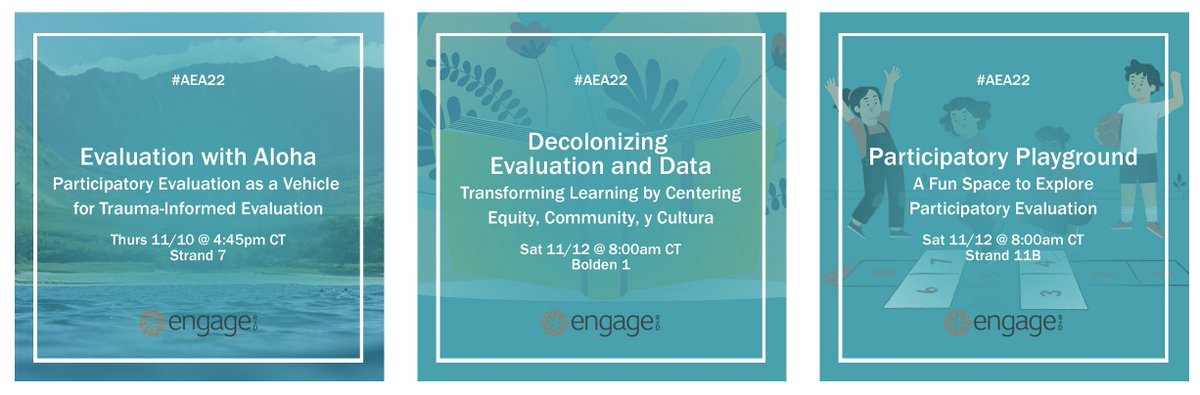 Headed to <a href="/aeaweb/">Evaluation Headlines</a>? Find us!
engagerd.com/aea/ #Eval22