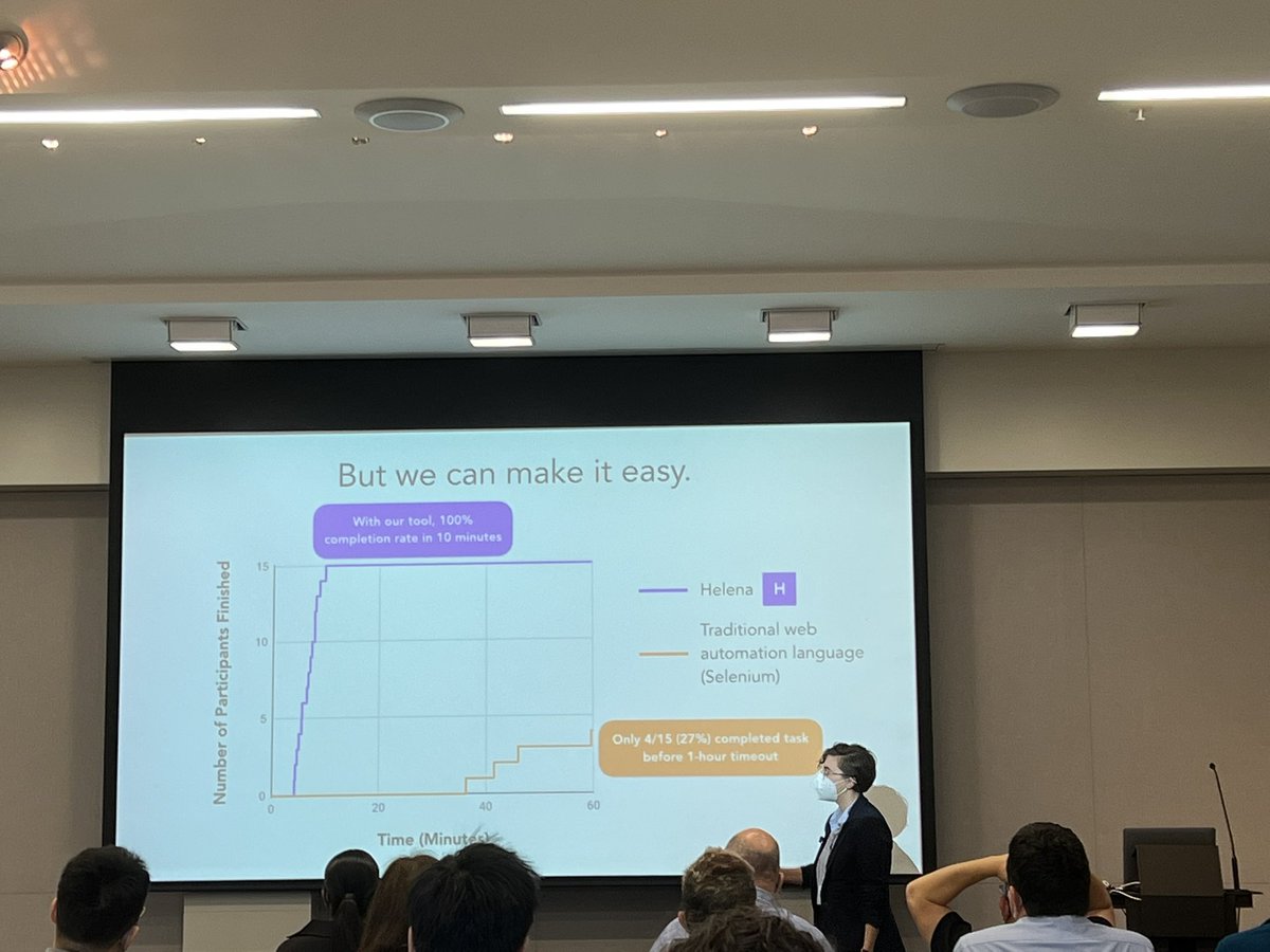 UCBEPIC's tweet photo. Co-director @sarahchasins talks about “Programming by Demonstration” for web automation. Without good tools, CS researchers (good programmers, not webdev experts) took a while to complete a web automation task! https://t.co/Gv5Fjt1aHa