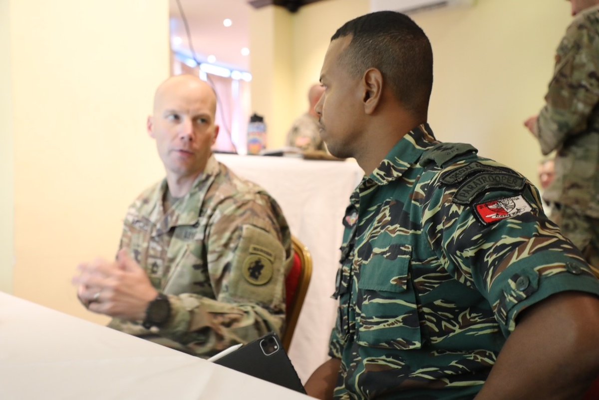 Initial planning for Exercise Tradewinds is underway in Guyana with hybrid participation from 24 countries. Guyana will play host for the @Southcom sponsored exercise set to take place in various locations including the @GDFGuyana Jungle and Amphibious Training School. @USArmy