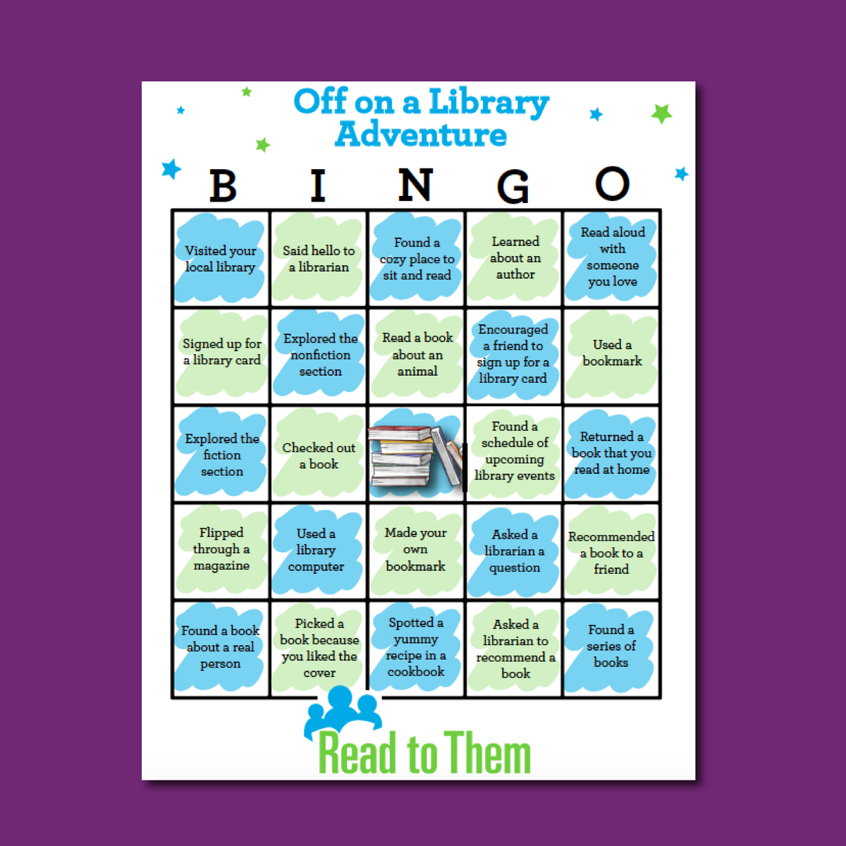 readtothem's tweet photo. This Read Aloud to a Child Week, spend time off on an adventure at your local library! While you're there, use our downloadable BINGO sheet to explore everything the library has to offer: https://t.co/gaRvOswcKY
#ReadAloudWeek #RATACW22 https://t.co/7SggR9tU9I