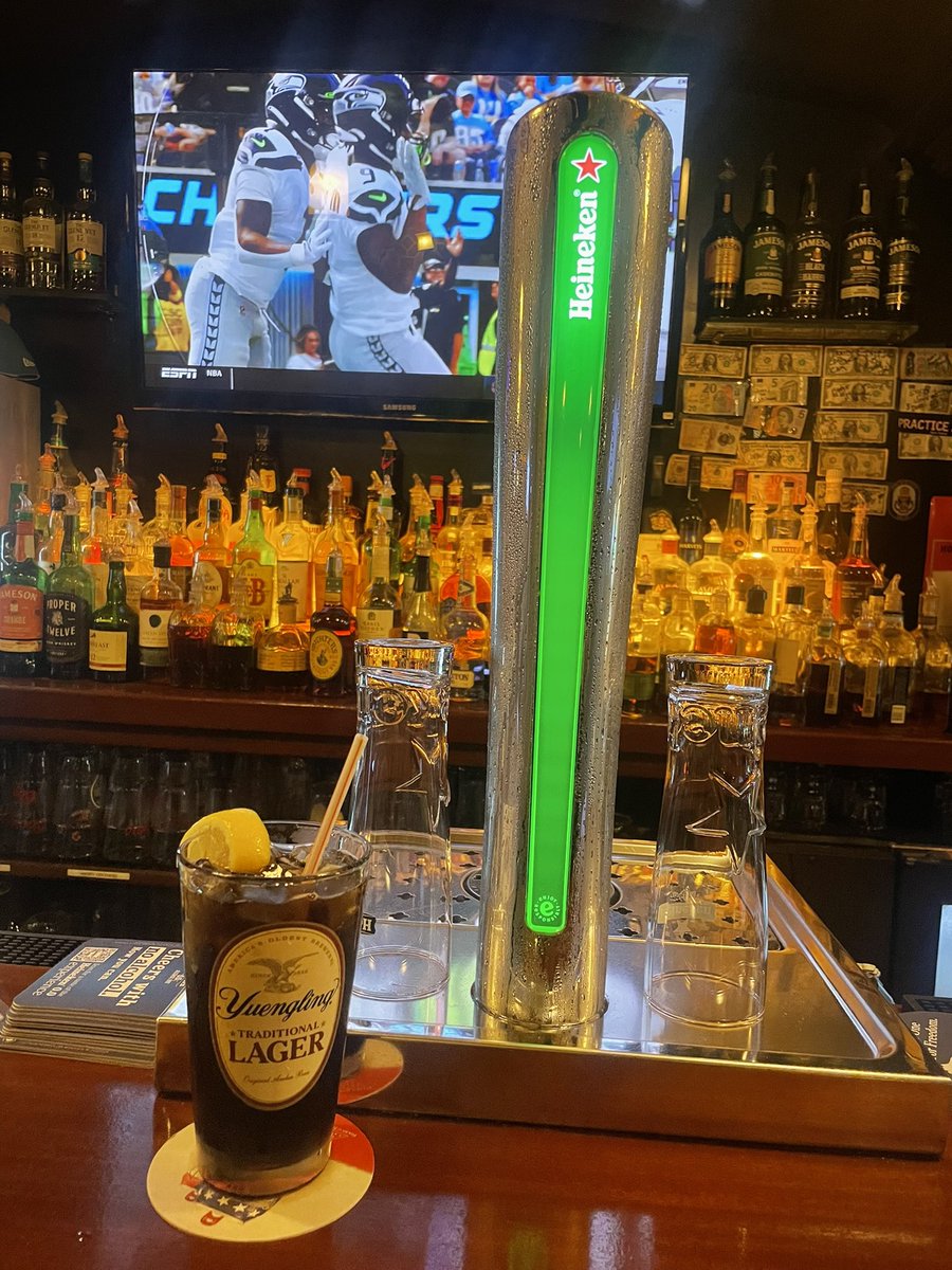 Cheeky drink in an Irish ☘️ bar. Why bloody not, I’m wearing green after all!